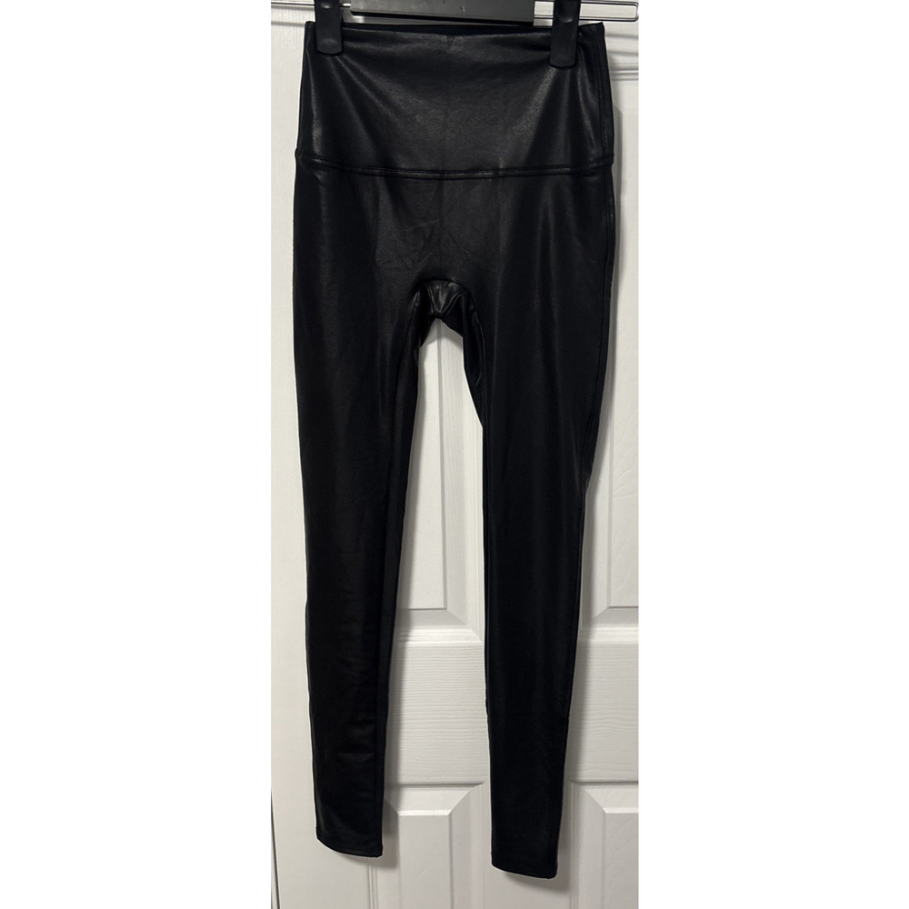 Jane and Bleecker Women's Sm Faux Leather Black Leggings Sexy Biker Pinup Baddie